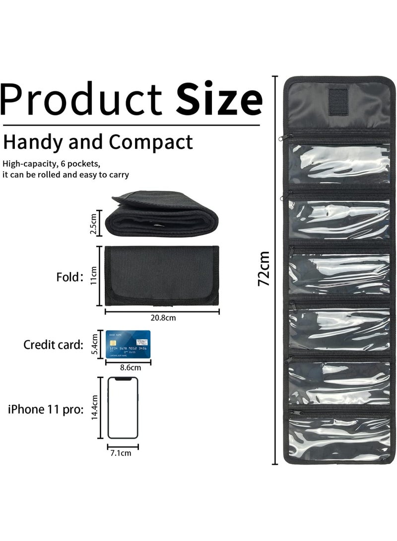 محفظة المال، منظم للنقود مع 6 حقيبة جيب متعددة الحزم، منظم الفاتورة، حقيبة محفظة المظروف حامل السفر الصغير الميزانية، الإيصال، القسائم والنصائح - Image 2